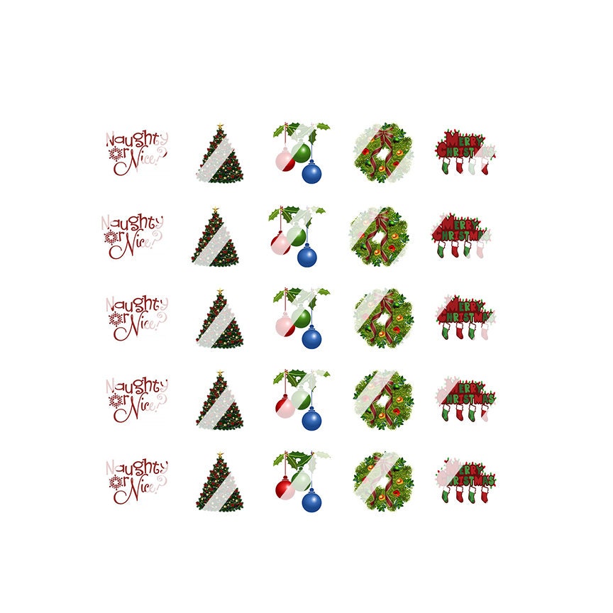 Christmas Mix Nail Art Decals - Waterslide Nail Decals