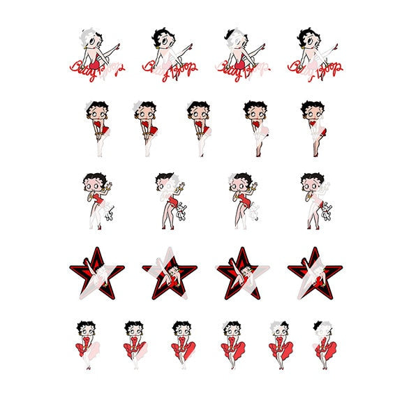 Betty Boop Nail Art Decals  - Waterslide Nail Decals