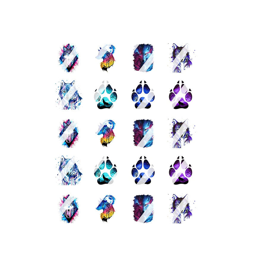 Wolf Nail Art Decals - Waterslide Nail Decals