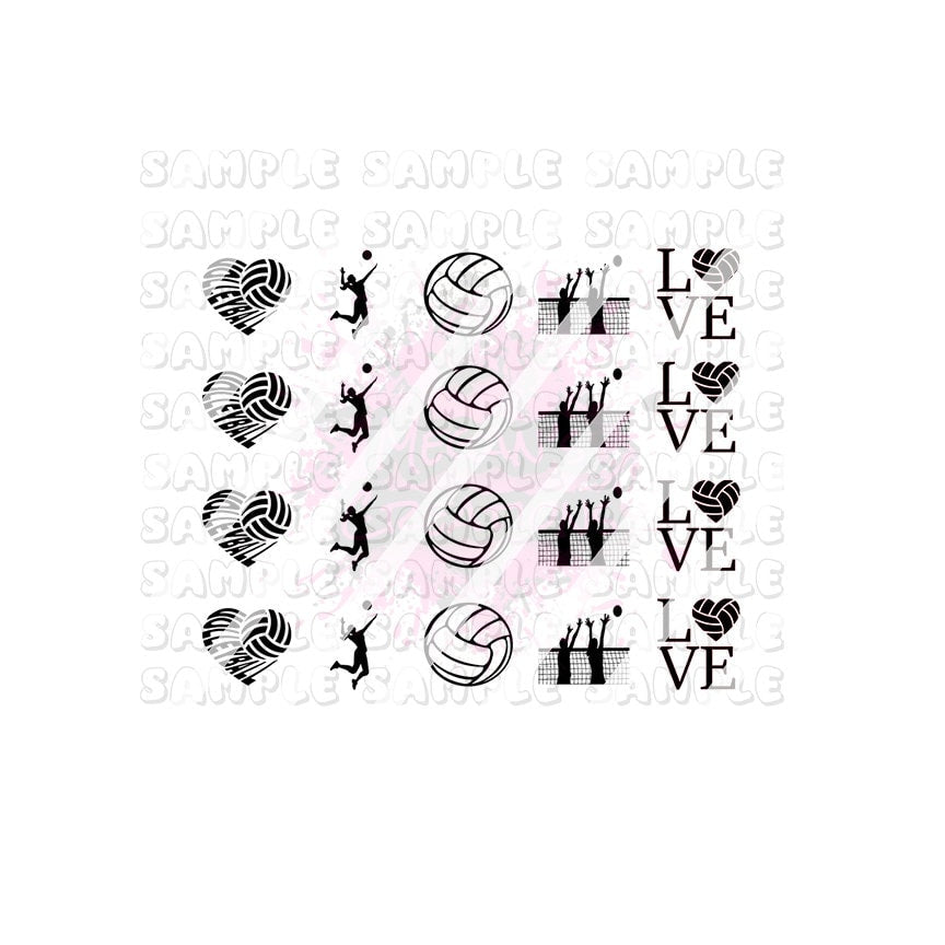Volleyball Nail Art Decals - Waterslide Nail Decals