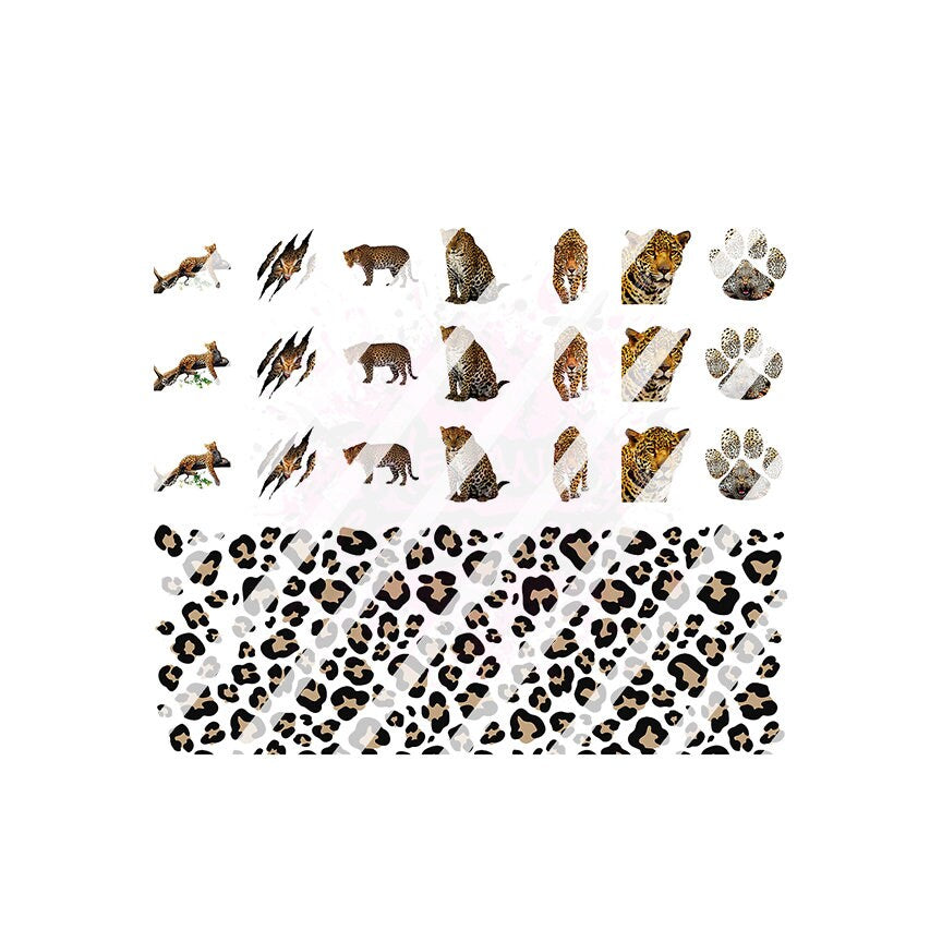 Leopard Cheetah Nail Art Decals - Waterslide Nail Decals