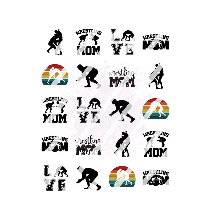 Wrestling Mom Nail Art Decals - Waterslide Nail Decals