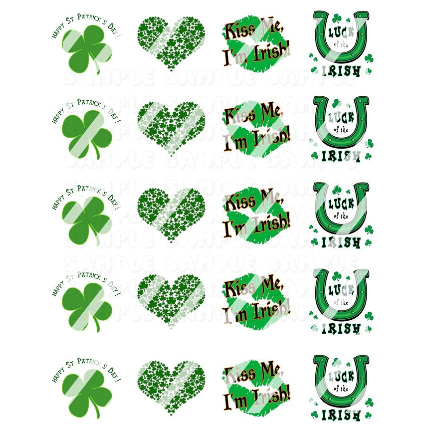 St. Patrick's Day Design #2  Nail Art Decals- Waterslide Nail Decals