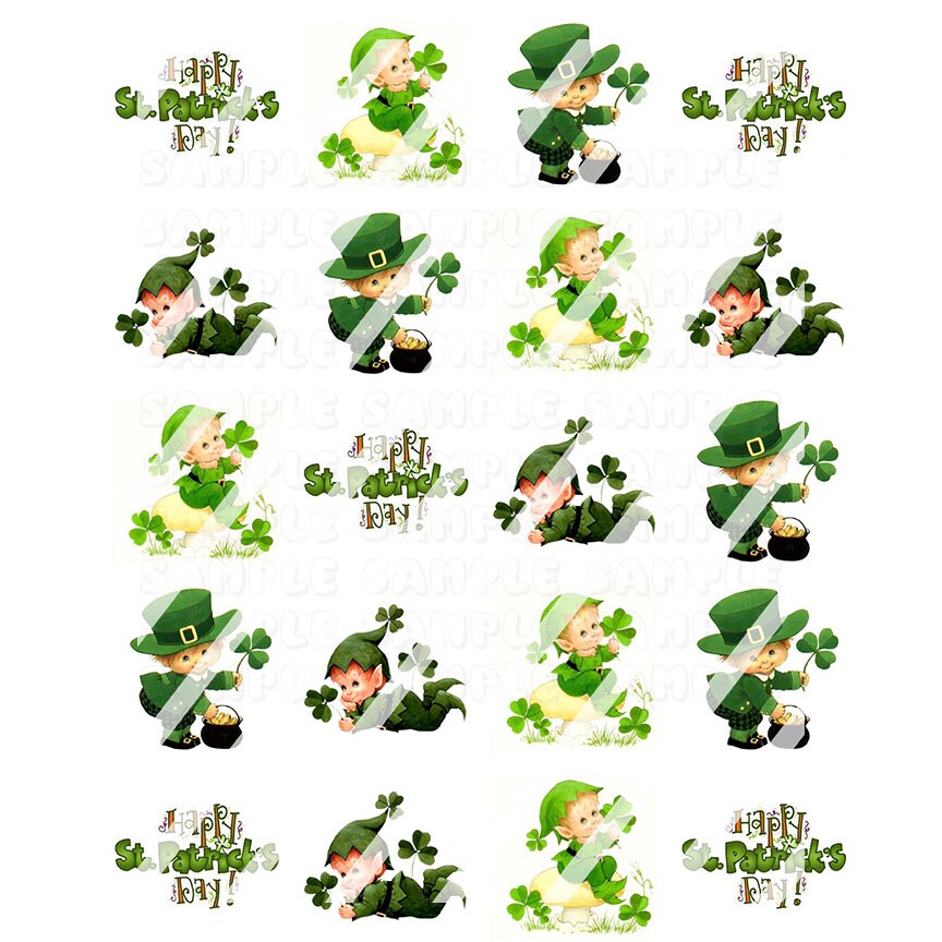 St (Patty's) Patrick's Day Baby Leprechuans  Nail Art Decals- Waterslide Nail Decals