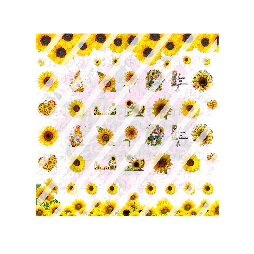 Sunflower Nail Art Decals - Waterslide Nail Decals