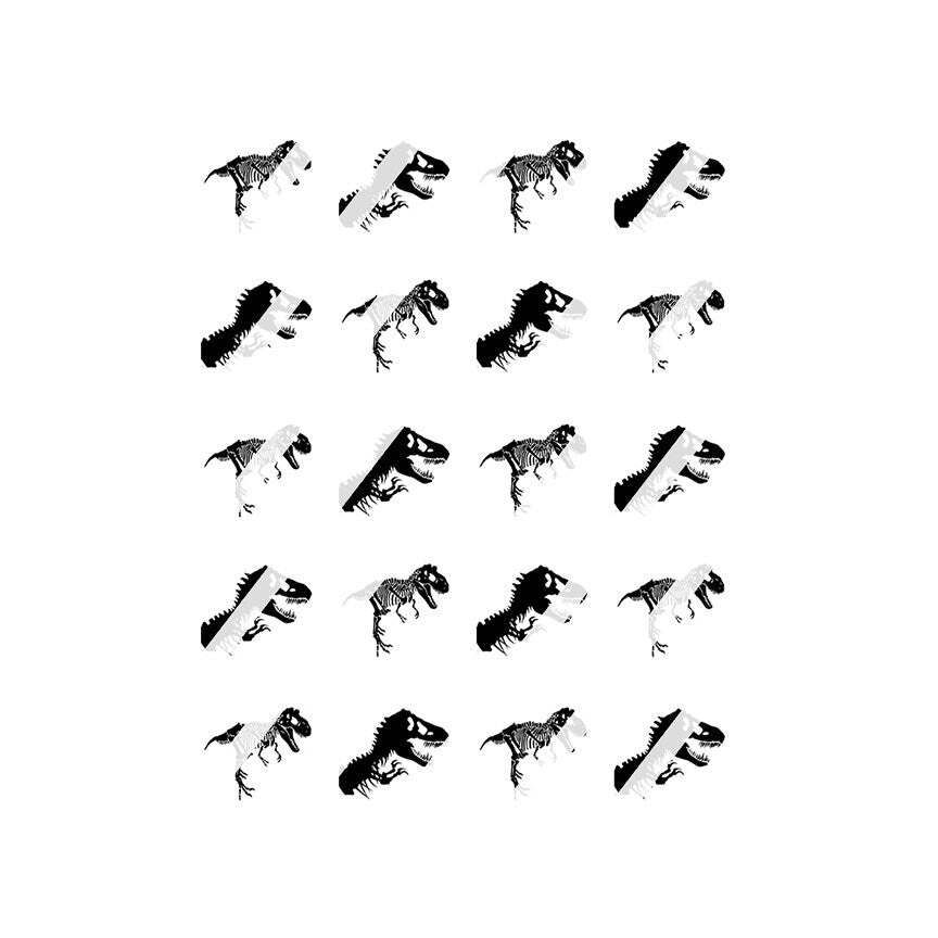 Dinosaur T-Rex Skeleton Nail Art Decals- Waterslide Nail Decals - Design #2