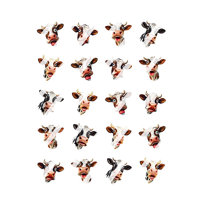 Funny Cow Nail Art Decals - Waterslide Nail Decals