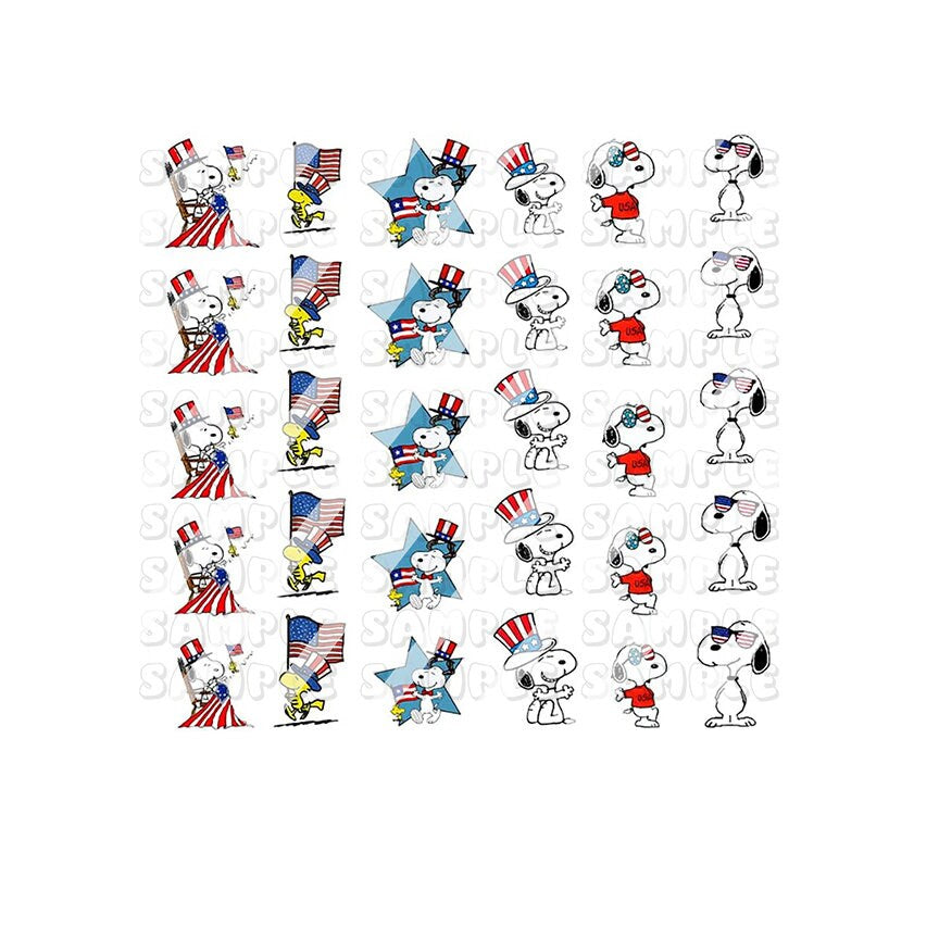 Fourth of July, Patriotic, July 4th,  Nail Art Decals - Waterslide Nail Decals - Design #12