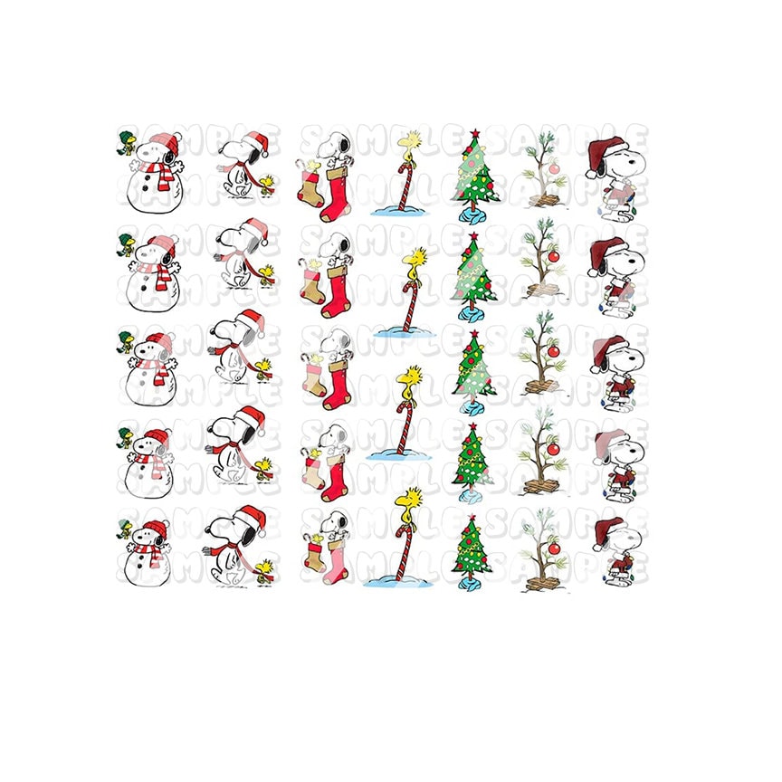 Christmas Nail Art Decals - Waterslide Nail Decals - Design #1