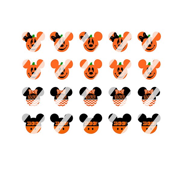 Halloween Pumpkin Mouse Nail Art Decals - Waterslide Nail Decals