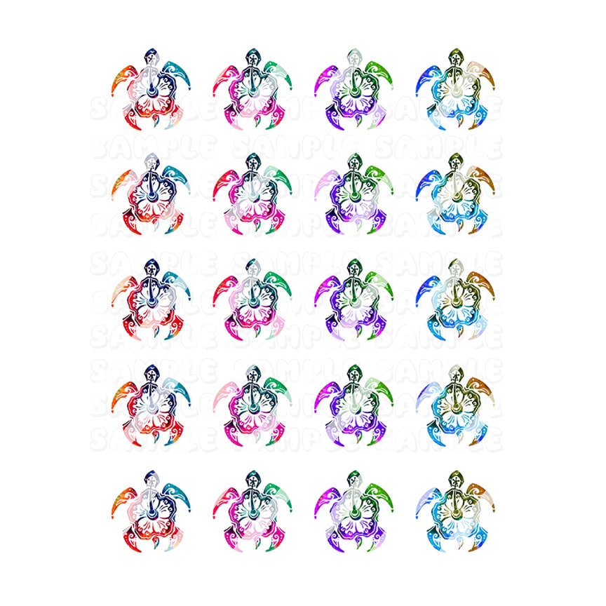 Seaturtle Sea Turtles Nail Art Decals- Waterslide Nail Decals - Set #1