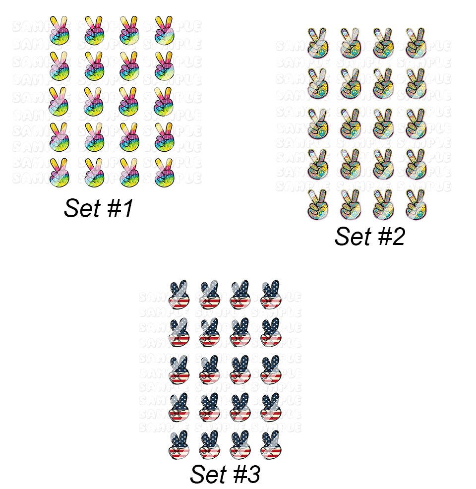 Peace Signs Nail Art Decals - Waterslide Nail Decals