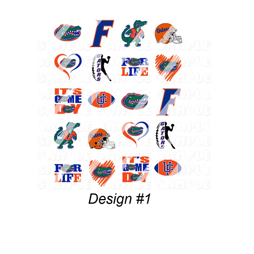 Football Blue & Orange Nail Art Decals - Waterslide Nail Decals