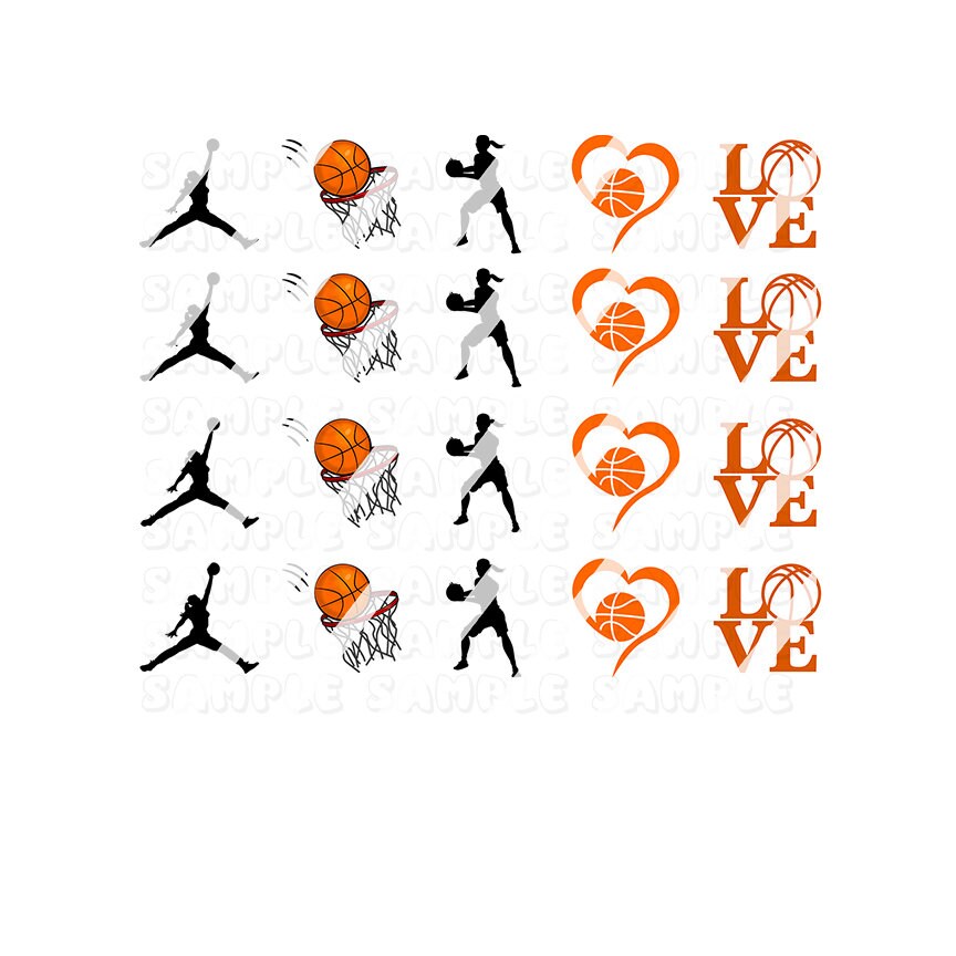 Basketball Nail Art Decals - Waterslide Nail Decals