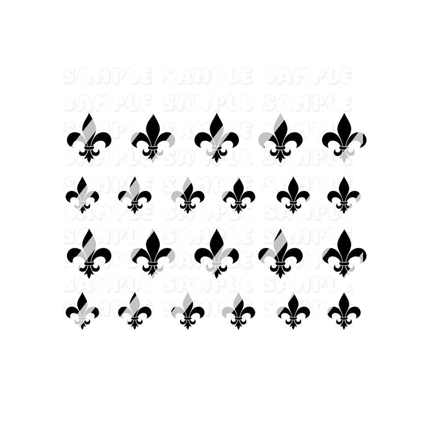 Fleur de Lis Nail Art Decals - Waterslide Nail Decals