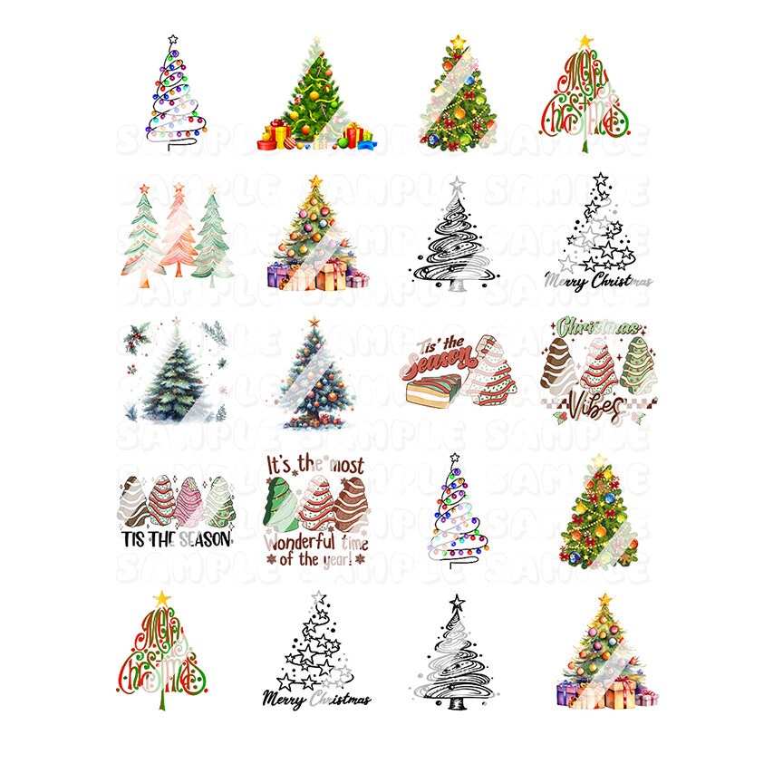 Farm Trees Nail Art Decals - Waterslide Nail Decals