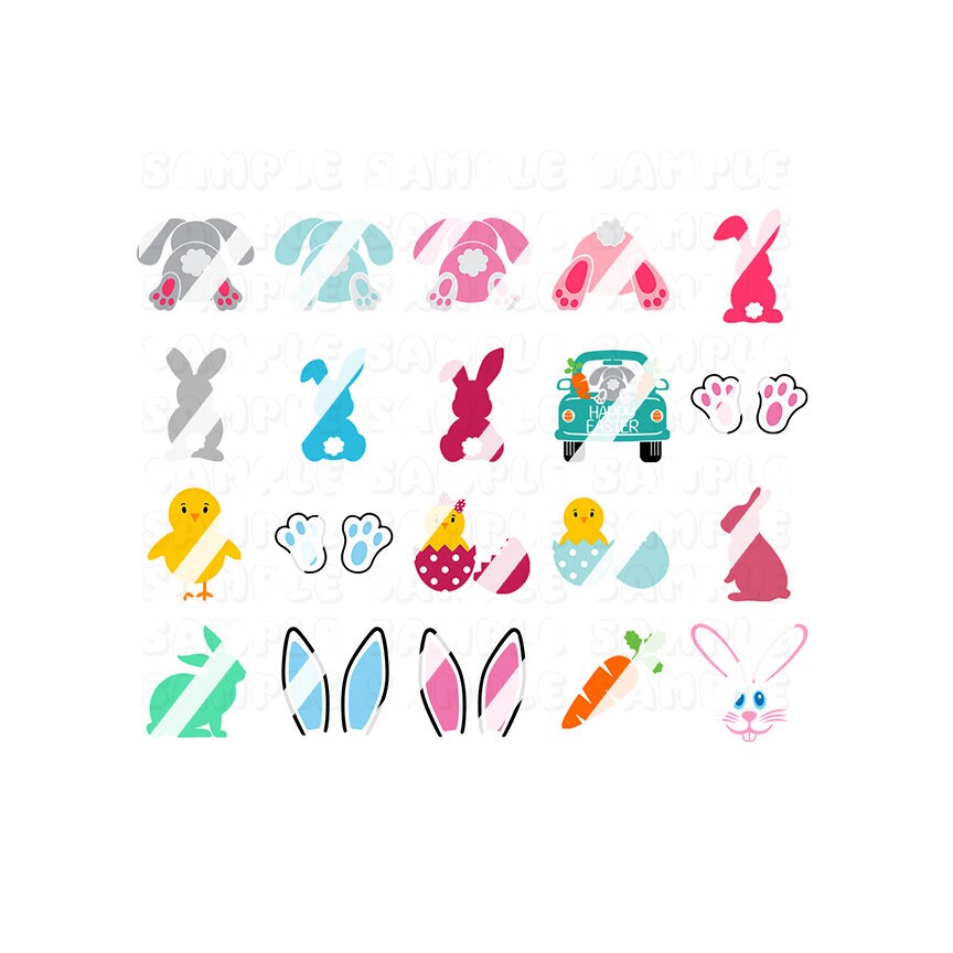 Easter Bunny Chick Nail Art Decals- Waterslide Nail Decals