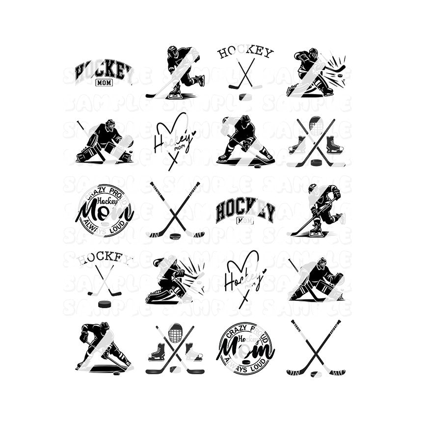 Hockey Mom Nail Art Decals - Waterslide Nail Decals