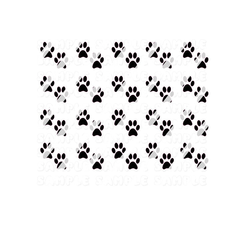 Dog Paw Prints Nail Art Decals - Waterslide Nail Decals